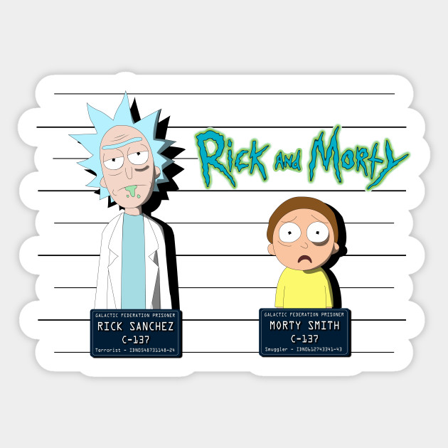 Rick and Morty Mugshot Rick And Morty Sticker TeePublic